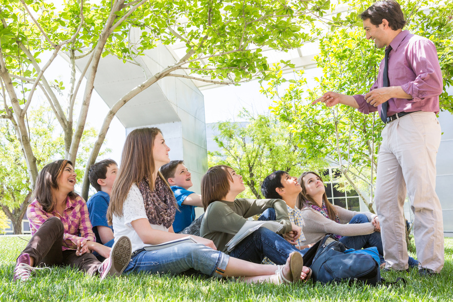 Students in Class Outdoors