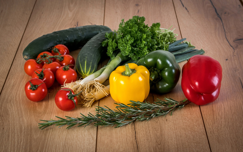 Vegetables On Wooden Board